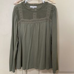 XXL Olive green long sleeve business casual shirt